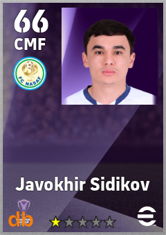 Javokhir Sidikov — CMF, OVR 66, MAX 66