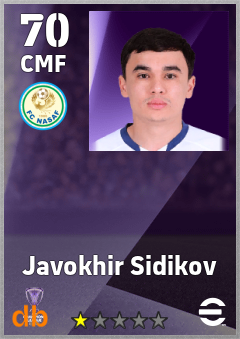 Javokhir Sidikov — CMF, OVR 70, MAX 70