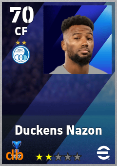 Duckens Nazon — CF, OVR 70, MAX 70