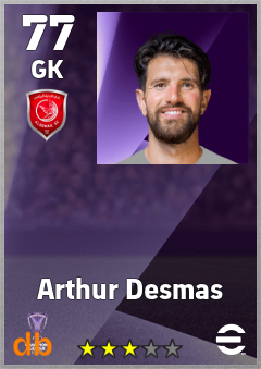 Arthur Desmas — GK, OVR 77, MAX 77