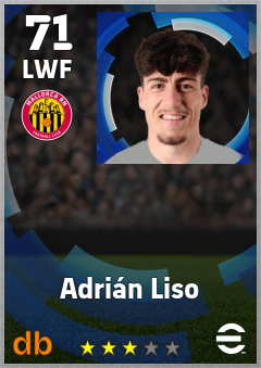 Adrián Liso — LWF, OVR 71, MAX 71
