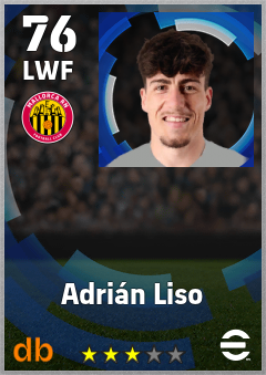 Adrián Liso — LWF, OVR 76, MAX 76