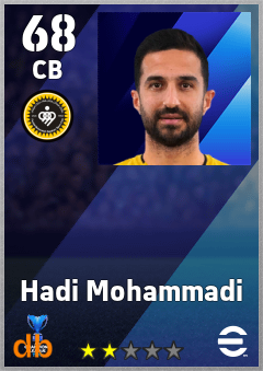 Hadi Mohammadi — CB, OVR 68, MAX 68