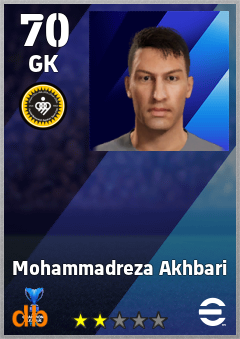 Mohammadreza Akhbari — GK, OVR 70, MAX 70