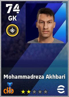 Mohammadreza Akhbari — GK, OVR 74, MAX 74