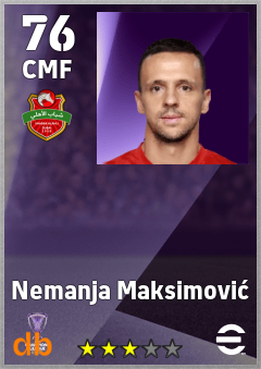 Nemanja Maksimović — CMF, OVR 76, MAX 76