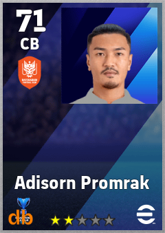 Adisorn Promrak — CB, OVR 71, MAX 71
