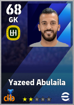 Yazeed Abulaila — GK, OVR 68, MAX 68
