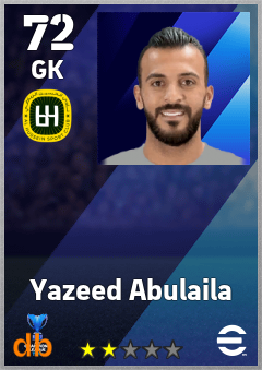 Yazeed Abulaila — GK, OVR 72, MAX 72