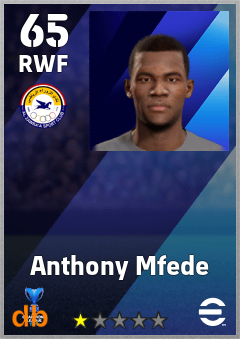 Anthony Mfede — RWF, OVR 65, MAX 65