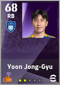 Yoon Jong-Gyu — RB, OVR 68, MAX 68