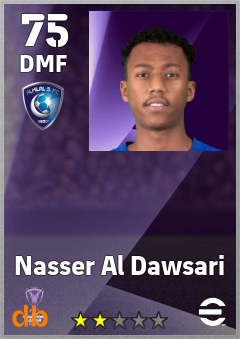 Nasser Al Dawsari — DMF, OVR 75, MAX 75