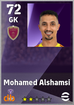 Mohamed Alshamsi — GK, OVR 72, MAX 72