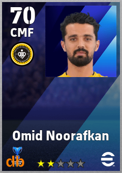 Omid Noorafkan — CMF, OVR 70, MAX 70