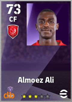 Almoez Ali — CF, OVR 73, MAX 73