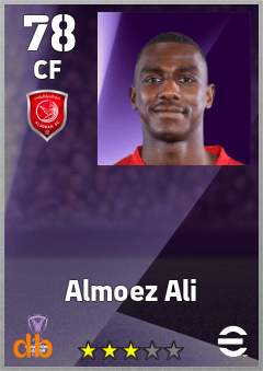 Almoez Ali — CF, OVR 78, MAX 78