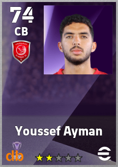 Youssef Ayman — CB, OVR 74, MAX 74
