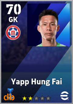 Yapp Hung Fai — GK, OVR 70, MAX 70