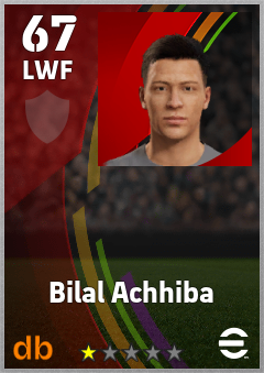 Bilal Achhiba — LWF, OVR 67, MAX 67