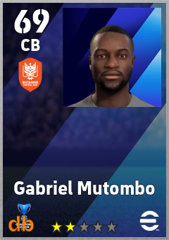 Gabriel Mutombo — CB, OVR 69, MAX 69