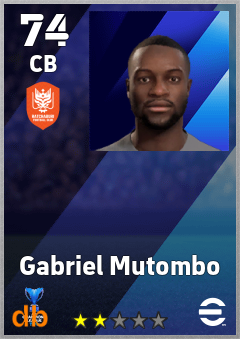 Gabriel Mutombo — CB, OVR 74, MAX 74