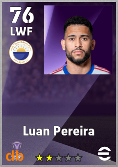 Luan Pereira — LWF, OVR 76, MAX 76