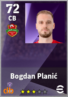 Bogdan Planić — CB, OVR 72, MAX 72