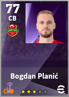 Bogdan Planić — CB, OVR 77, MAX 77