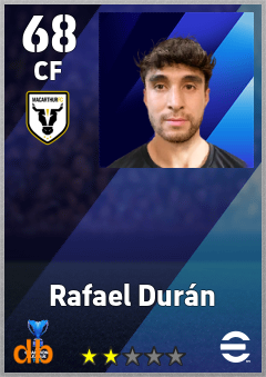 Rafael Durán — CF, OVR 68, MAX 68