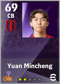 Yuan Mincheng — CB, OVR 69, MAX 69