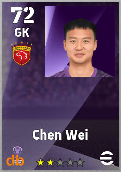 Chen Wei — GK, OVR 72, MAX 72