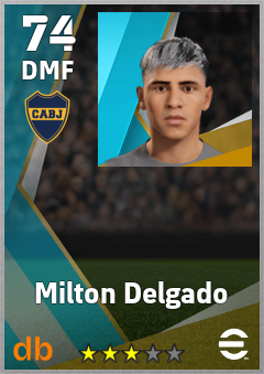 Milton Delgado — DMF, OVR 74, MAX 74