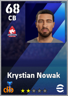 Krystian Nowak — CB, OVR 68, MAX 68