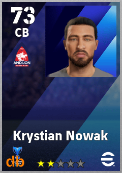 Krystian Nowak — CB, OVR 73, MAX 73