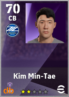 Kim Min-Tae — CB, OVR 70, MAX 70