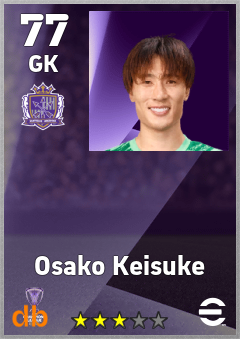Osako Keisuke — GK, OVR 77, MAX 77