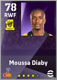 Moussa Diaby — RWF, OVR 78, MAX 78