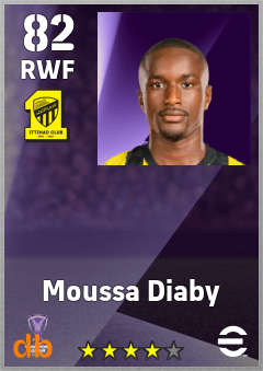 Moussa Diaby — RWF, OVR 82, MAX 82