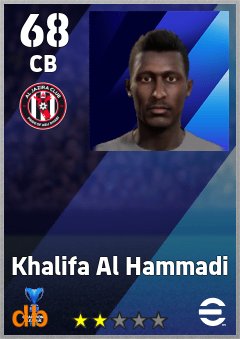 Khalifa Al Hammadi — CB, OVR 68, MAX 68