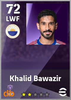 Khalid Bawazir — LWF, OVR 72, MAX 72