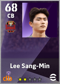 Lee Sang-Min — CB, OVR 68, MAX 68