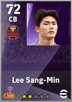 Lee Sang-Min — CB, OVR 72, MAX 72