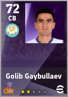 Golib Gaybullaev — CB, OVR 72, MAX 72