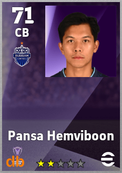 Pansa Hemviboon — CB, OVR 71, MAX 71