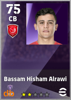 Bassam Hisham Alrawi — CB, OVR 75, MAX 75