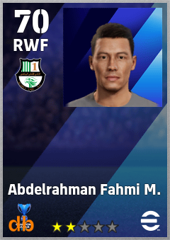 Abdelrahman Fahmi M. — RWF, OVR 70, MAX 70