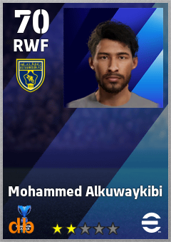 Mohammed Alkuwaykibi — RWF, OVR 70, MAX 70