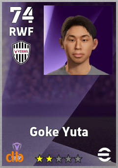 Goke Yuta — RWF, OVR 74, MAX 74