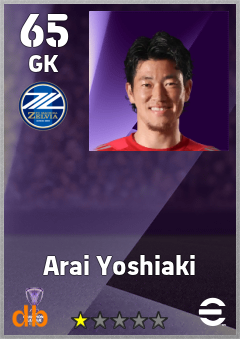Arai Yoshiaki — GK, OVR 65, MAX 65