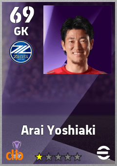Arai Yoshiaki — GK, OVR 69, MAX 69
